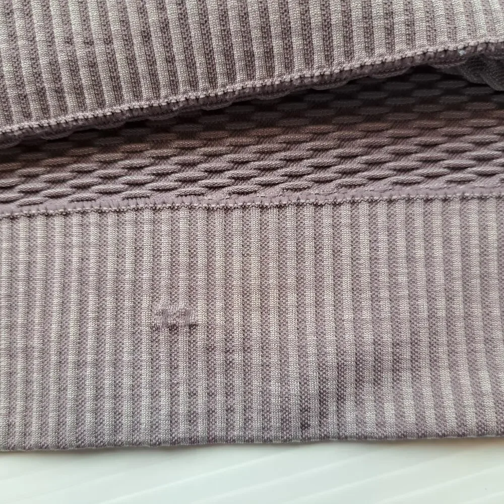 Lululemon Sweater Womens 4 Purple Rest Less Waffle Raglan Crewneck Pullover Top